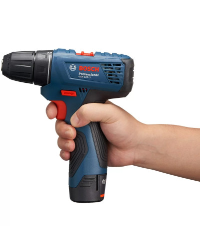 Аккумуляторная ударная дрель-шуруповерт Bosch GSB 120-LI Professional, 2 акб 2.0 Ah, з/у, кейс  - фото 3