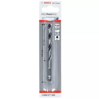 Сверло HSS PointTeQ HEX 7.5X109мм.