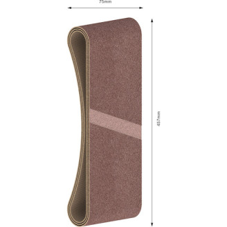 3 шліфувальні стрічки Bosch X440 Best for Wood + Paint 75x457мм K80