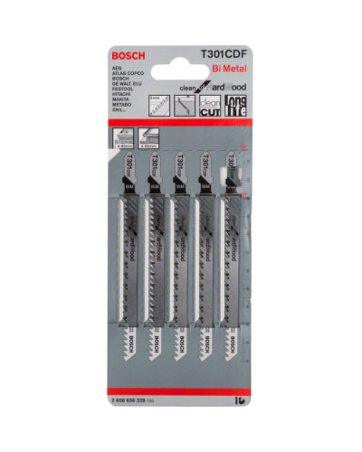 PRO Полотно для лобзиків T 301 CDF Clean for Hard Wood, 5 шт., 117 мм  - фото 2