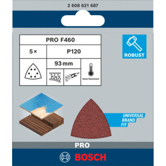 PRO 5 шлифлистов F460 Best for Wood and Paint 93x93 мм K80
