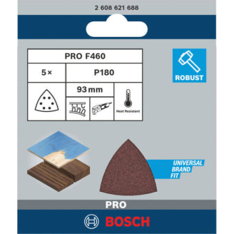 PRO 5 шлифлистов F460 Best for Wood and Paint 93x93 мм K180