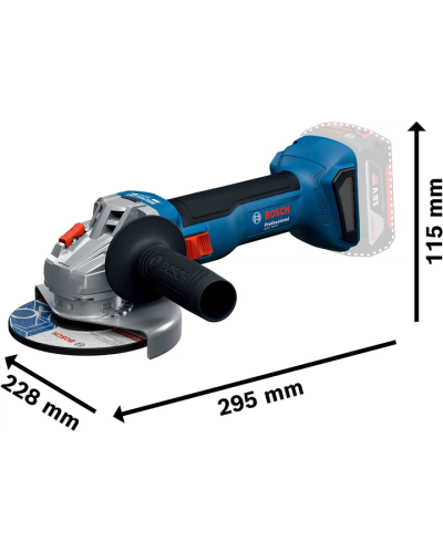 Набір Bosch Кутова шліфмашина GWS 18V-8 +Акумулятор GBA 18V 4.0Ah+Дриль-шурупокрут GSR 185-LI + Кейс+Перфоратор GBH 187-LI соло  - фото 4