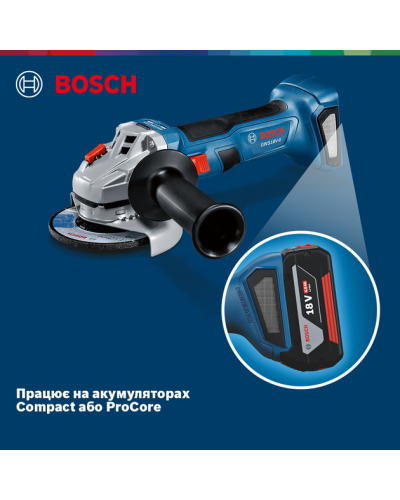 Набір Bosch Кутова шліфмашина GWS 18V-8 +Акумулятор GBA 18V 4.0Ah+Дриль-шурупокрут GSR 185-LI + Кейс+Перфоратор GBH 187-LI соло  - фото 7