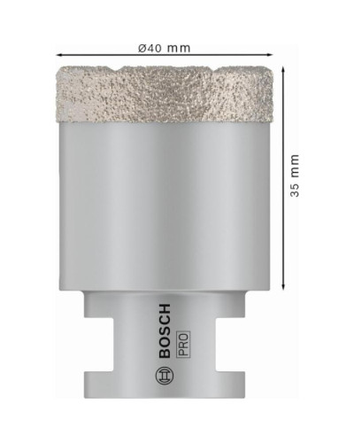 PRO Алмазная коронка 40 мм DRY SPEED  - фото 4