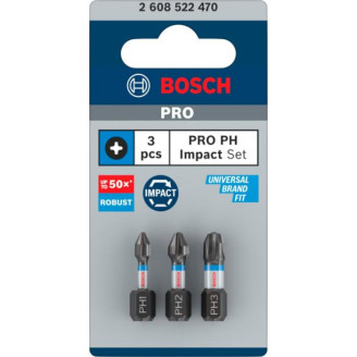 PRO Impact Control PH1/PH2/PH3 біти  25 мм, 3шт