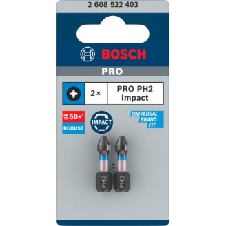 PRO Impact Control PH2 бит 25 мм, 2шт