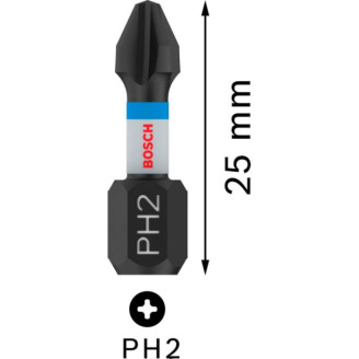 PRO Impact Control PH2 бит 25 мм, 2шт