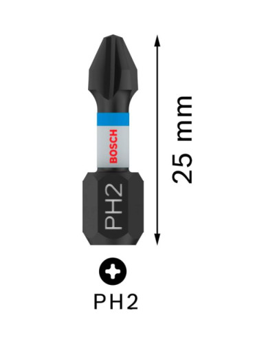 PRO Impact Control PH2 бит 25 мм, 2шт  - фото 2