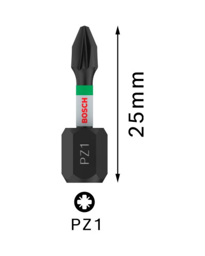 PRO Impact Control PZ1 бит 25 мм, 2шт  - фото 3