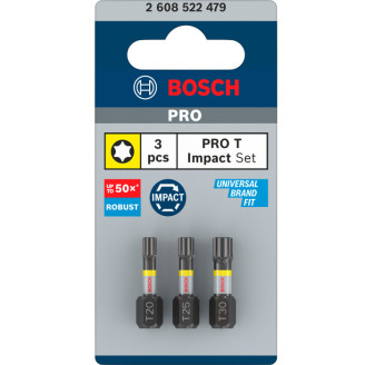 PRO Impact Control T20/T25/T30 25мм біти  3шт