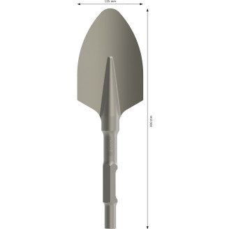 Лопаткове зубило PRO Hex 30-4C закруглене, 135x400 мм