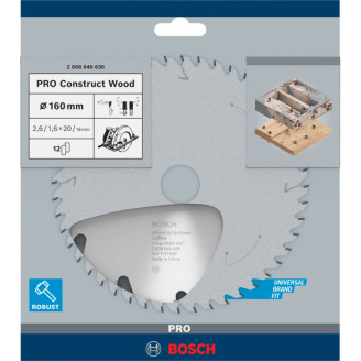 Пильный диск Bosch 160x26x20 мм 12 CONSTRUCТ
