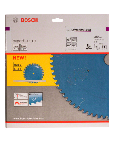 Пильний диск Bosch 254x30x2.4 / 1.8 80T Expert for Multimaterial TCG neg  - фото 2