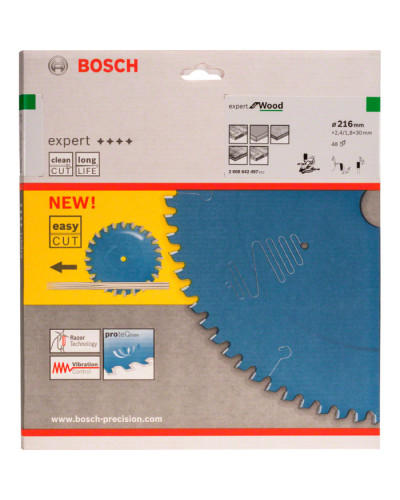 Пильний диск Bosch 216x30x2.4 / 1.8 48T Expert for Wood ATB neg  - фото 2