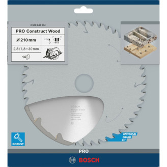 Пильний диск Bosch 210x28x30 мм 14 CONSTRUCТ