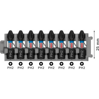 PRO Касета ударних біт Impact Control 25 ММ PH2 8 шт