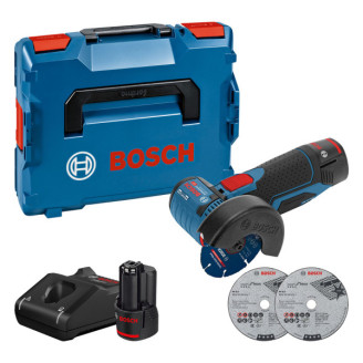 Аккумуляторная угловая шлифмашина Bosch GWS 12V-76 Professional, 2 акб 3 Ah, з/у