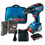 Аккумуляторный шуруповерт Bosch GSR 18V-50 Professional, 2 акб 2 Ah, з/у GAL 18V-20, набором 43 бит