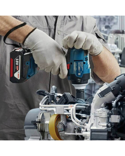 Аккумуляторный ударный гайковерт Bosch GDS 18V-400 Professional, 2 акб GBA 18V 5 Ah, з/у GAL 18V-40  - фото 16