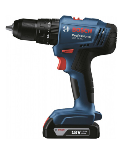 Акумуляторний ударний дриль-шурупокрут Bosch GSB 183-LI (1x2.0Ah; GAL 18V-20; Carry Case)  - фото 3