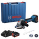 Аккумуляторная угловая шлифмашина Bosch GWS 18V-8 Professional, 2 акб GBA 18V 4.0Ah и з/у GAL 18V-40 в кейсе