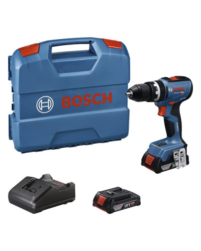 Акумуляторний безщітковий ударний дриль-шурупокрут Bosch GSB 18V-65 + (2 x акумуляторні батареї GBA 18V 2.0Ah + Зарядний пристрій GAL 18V-20 Professional