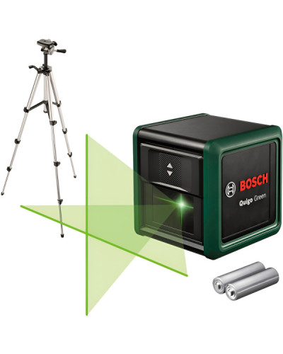 Лазерний нівелір Bosch Quigo Green Set зі штативом і батарейками