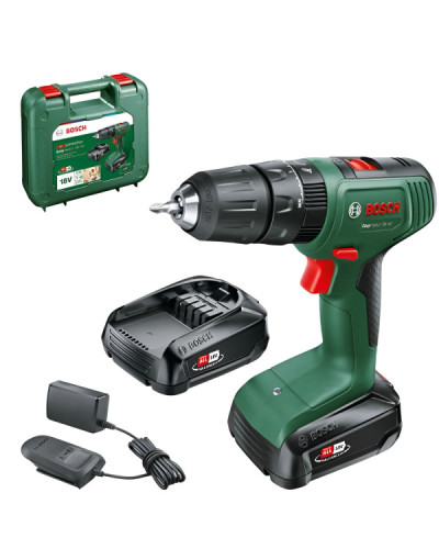 Акумуляторний ударний дриль-шуруповерт Bosch EasyImpact 18V-40 (2x 1,5Ah) + зарядний пристрій AL18V-20 + кейс