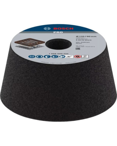 Конусный чашечный шлифкруг Bosch 90x110x55мм K60 МЕТ