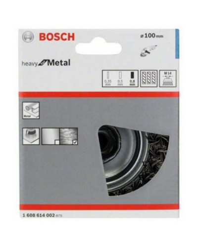 Щетка чашечная Bosch M14 100x08мм пучки сталь 180  - фото 2