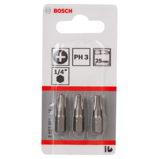 3 біти Extra Hard 25 мм PH3 Bosch