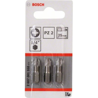 3 біти Extra Hard 25 мм PZ2 Bosch