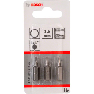 3 біти Extra Hard 25 мм HEX1.5 Bosch