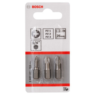 3 біти Extra Hard 25 мм PZ / 1/2/3 Bosch