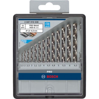 PRO Набір свердел HSS-G 13 шт Robust Line D1.5-6.5