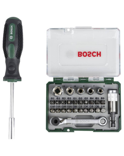 Набір біт Bosch 27 шт. + ручна викрутка + тріскачка  - фото 2