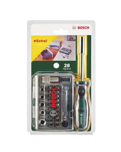Набір біт Bosch 27 шт. + ручна викрутка + тріскачка  - фото 3
