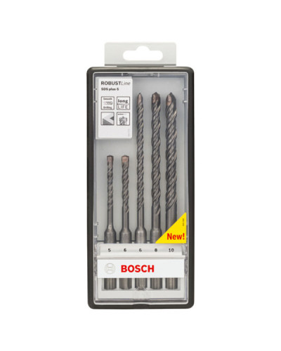 Набор Robustline SDS plus-5, 5шт. 5/6 x 115мм; 6/8/10 x 165мм  - фото 2
