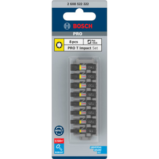 PRO Касета ударних біт Impact Control 25 мм T15, T20 (2шт), T25 (2шт), T30 (2шт), T40