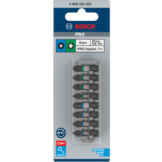 PRO Касета ударних біт Impact Control 25 мм PH1, PH2 (3шт), PH3, PZ2 (2шт), PZ3