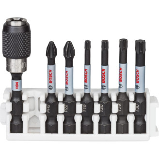 PRO Касета ударних біт Impact Control 50 мм PH2, PZ2, T15, T20, T25, T30 + тримач QuickRelease
