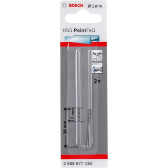 2 HSS PointTeQ Свердла 1 мм Bosch
