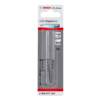 2 HSS PointTeQ Свердла 1.5 мм Bosch