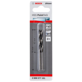 2 HSS PointTeQ Свердла 4 мм Bosch