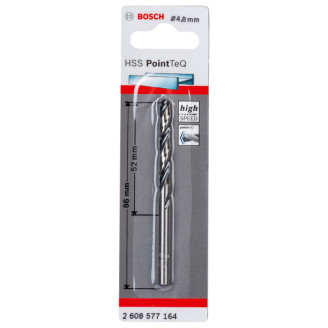 1 HSS PointTeQ Bosch Cвердло 4.8 мм