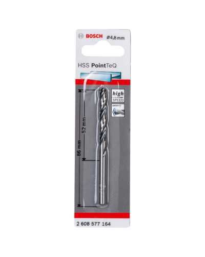 1 HSS PointTeQ Bosch Cвердло 4.8 мм  - фото 2