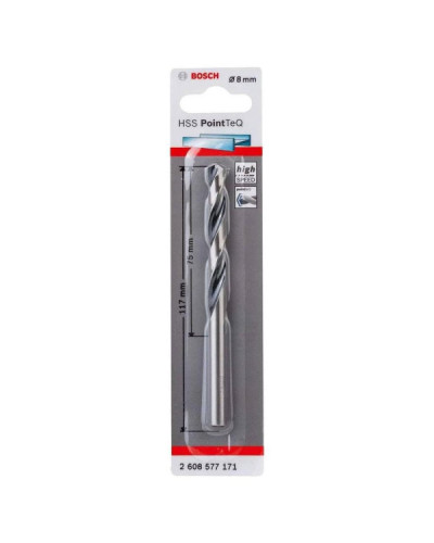 1 HSS PointTeQ Bosch Сверло 8 мм  - фото 2