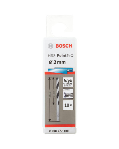 10 HSS PointTeQ свердел 2 мм Bosch  - фото 2