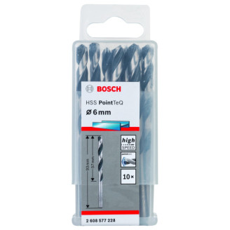 10 HSS PointTeQ свердел 6 мм Bosch